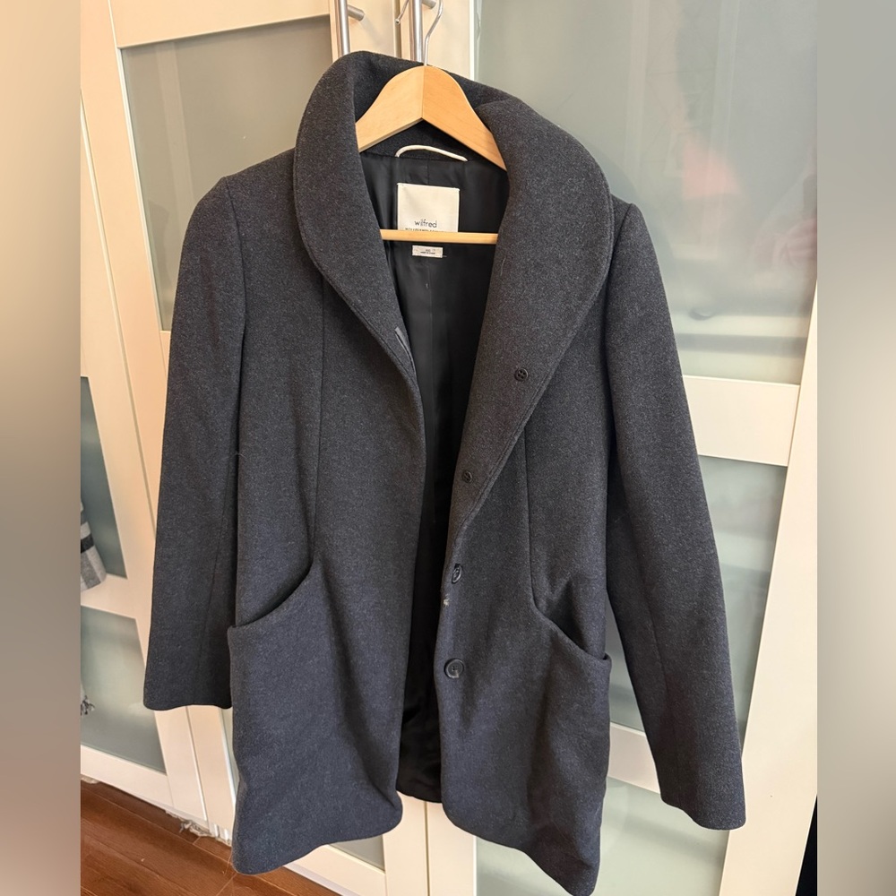 Wilfred Charcoal Pea Coat for Men